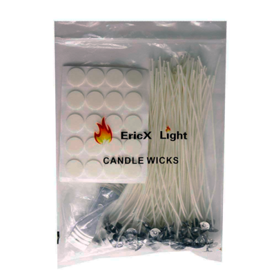 Candle Wick with Candle Wick Stickers and Candle Wick Centering Device