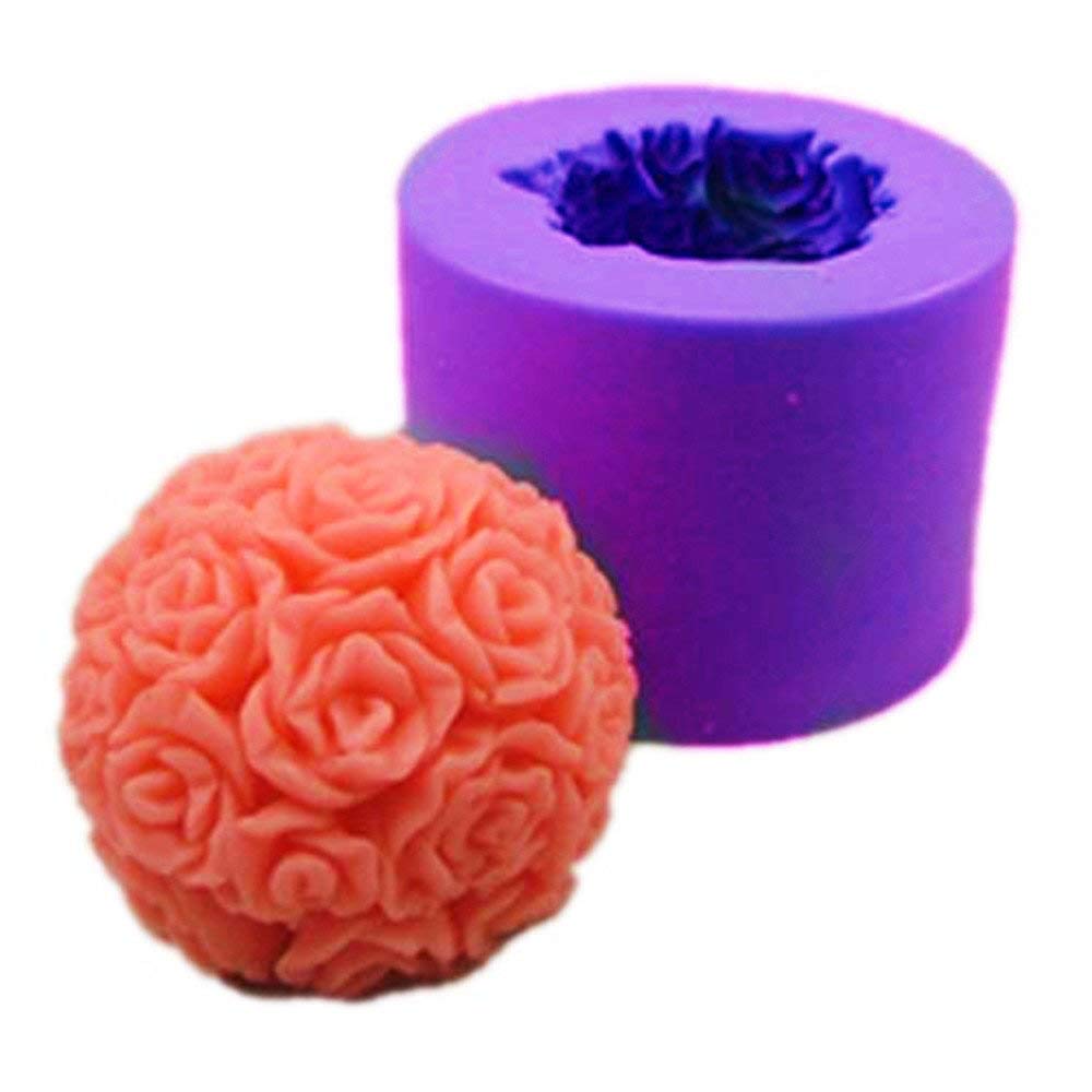 Silicone Rose Ball Candle Mold