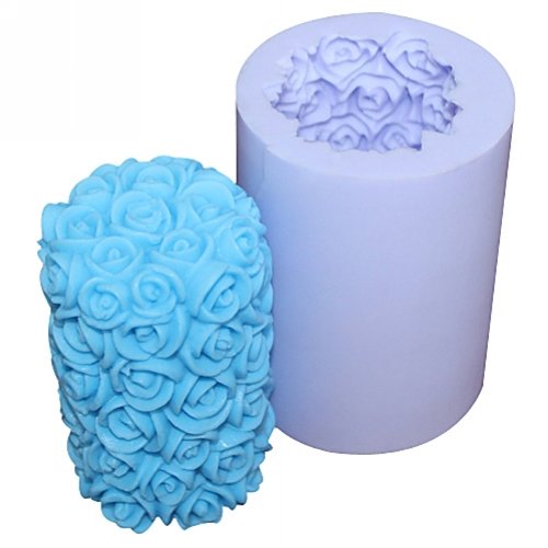 Silicone Rose Cylinder Candle Mold